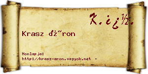 Krasz Áron névjegykártya